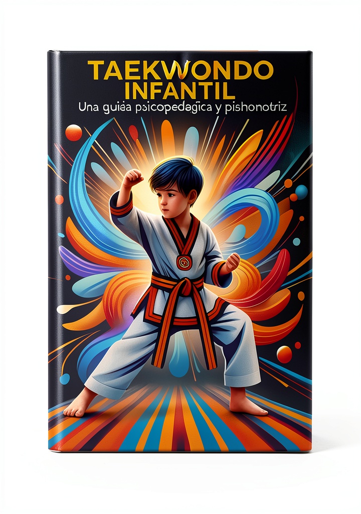 Installing Taekwondo Spanish eBook Martial Arts Training Guide on a wooden desk