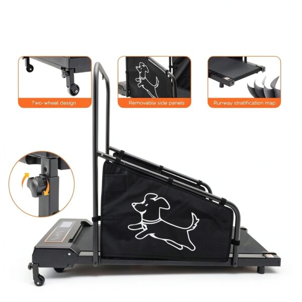Afqxf Dog Treadmill Adjustable Height Portable Wheeled-3