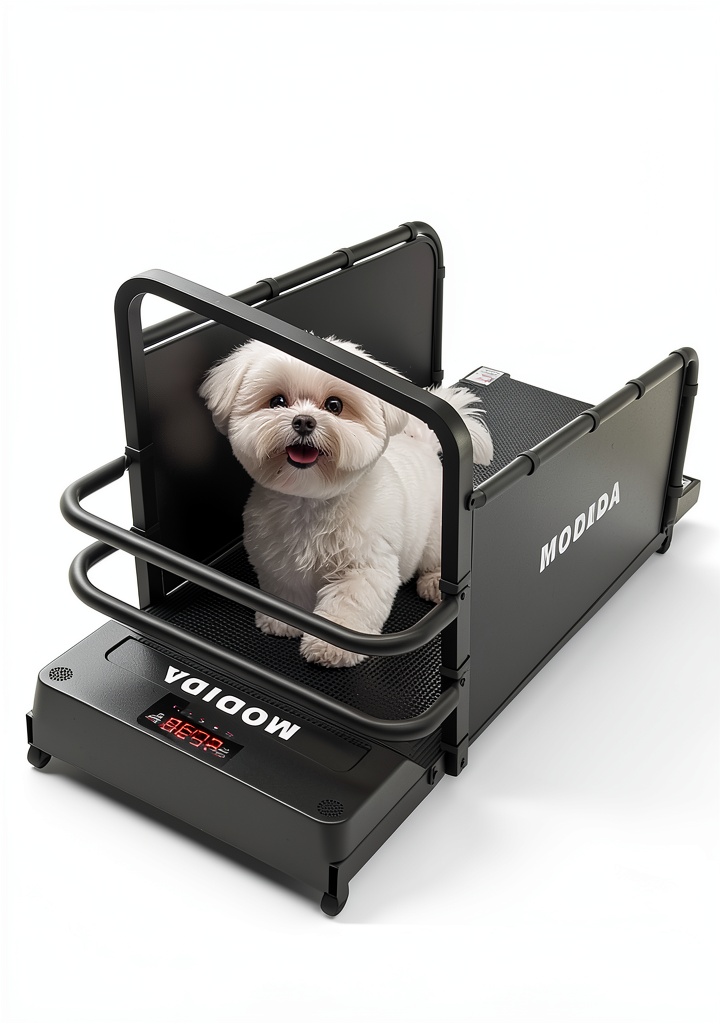 MODIDA dog treadmill in a home setting with a dog using it