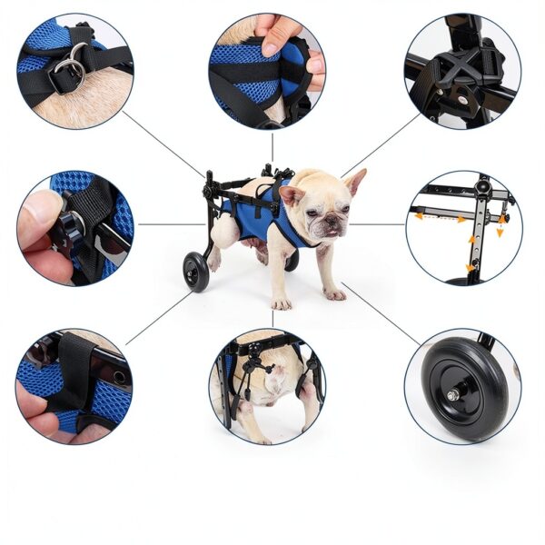 NASOFIR Dog Wheelchair Small Pet Mobility Aid Adjustable-5