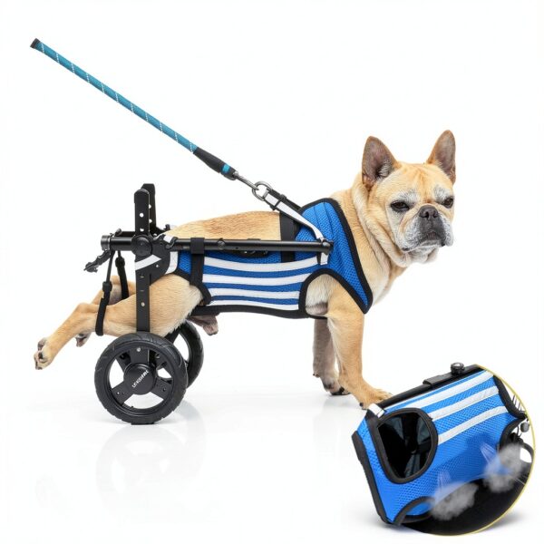 Lokshun Dog Wheelchair Lightweight Aluminum Reflective Small-4