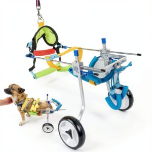 HobeyHove Pet Wheelchair Adjustable Aluminum Dog Stroller-0