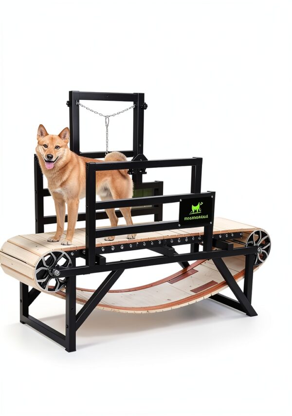 Dog Treadmill BowWowTread Manual Wooden Wheeled Pet Exercise-2
