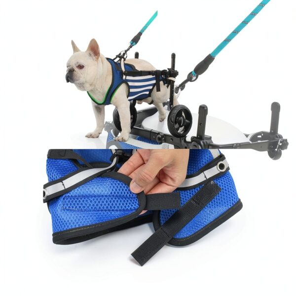 Lokshun Dog Wheelchair Lightweight Aluminum Reflective Small-3