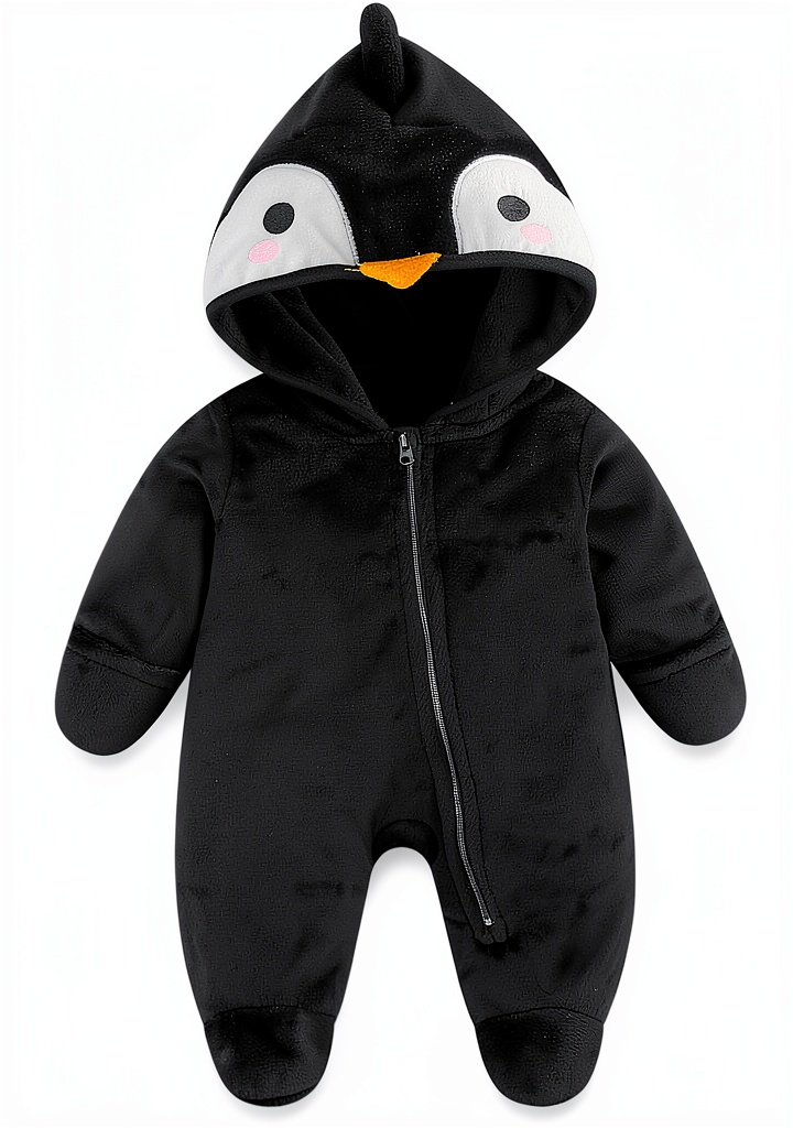 JiAmy baby snowsuit in polar fleece with animal ears hood