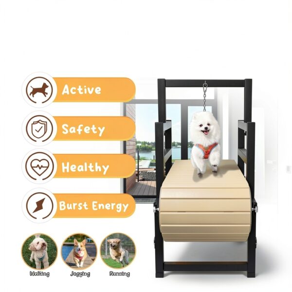PawPaws Dog Treadmill Manual Portable Carbon Steel Black-1