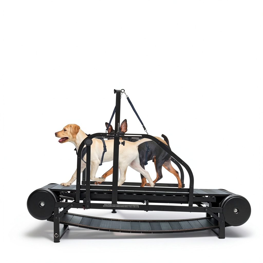 Moysoon dog treadmill in use by a medium-sized dog indoors