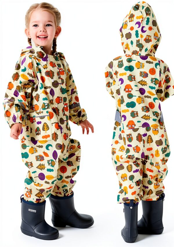 Kids Rain Suit Nylon Reflective Waterproof Children Rainwear-0