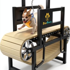 PawPaws Dog Treadmill Manual Portable Carbon Steel Black-0