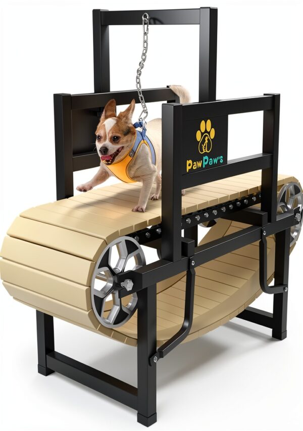 PawPaws Dog Treadmill Manual Portable Carbon Steel Black-0