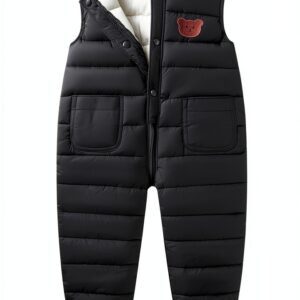 Generic Baby Fleece Snowsuit Winter Warm Jumpsuit Bear Hood-0