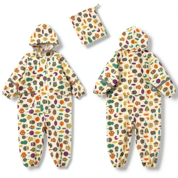 Kids Rain Suit Nylon Reflective Waterproof Children Rainwear-4