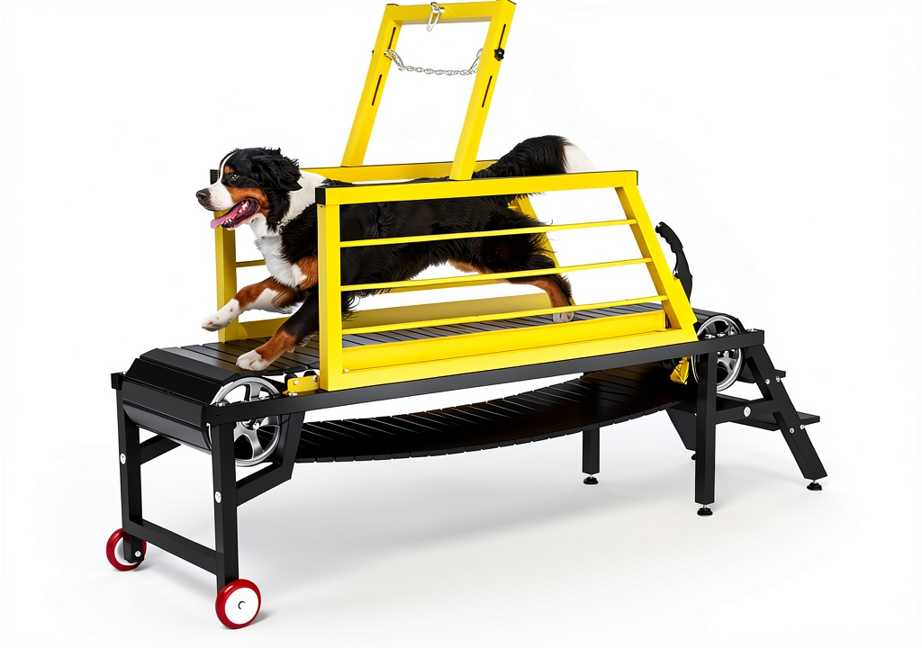 POOAMY dog treadmill in yellow with carbon steel frame