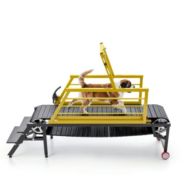 Tzechkii Dog Treadmill Iron Adjustable Height Heavy Duty-7