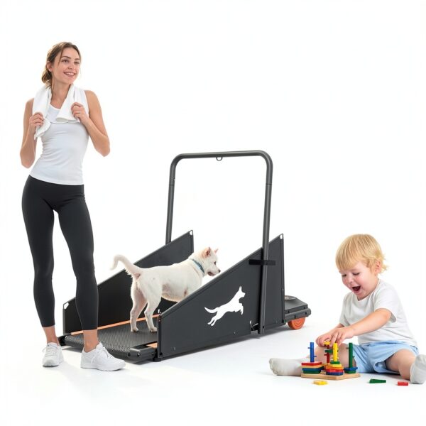 BeSokar Dog Treadmill Black Blue Manual Incline Bluetooth-6