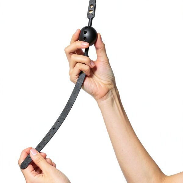 Sexchemist Silicone Leather Gag 1.58in Adjustable-2