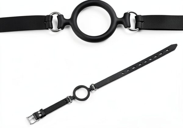 Sexbaby Open Mouth Gag Silicone Leather Adjustable-1