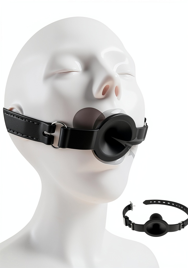 Ball Gag Silicone Bondage Sex Toy in use