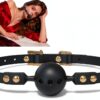 Sexchemist Silicone Leather Gag 1.58in Adjustable-0