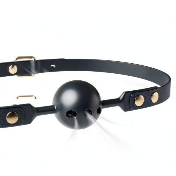 Sexchemist Silicone Leather Gag 1.58in Adjustable-5