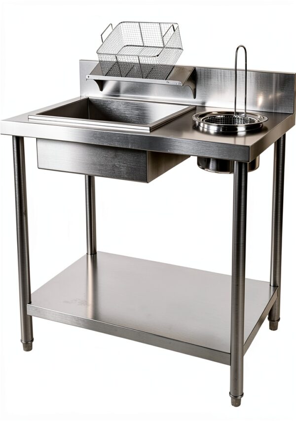 Stainless Steel Fried Chicken Breading Station Subiudzzh 25kg Table-3