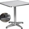BTEXPERT 27.5" Square Patio Table Steel Aluminum Base Silver-2
