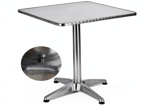 BTEXPERT 27.5" Square Patio Table Steel Aluminum Base Silver-2