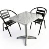 BTEXPERT 27.5" Square Patio Table Steel Aluminum Base Silver-1