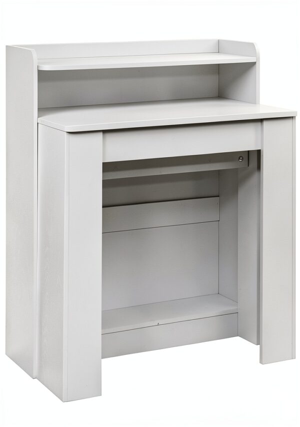 Modern Expandable Dining Table White HKBOREVO SMT-CT008W with Storage-4