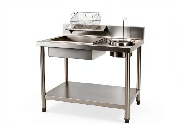 Stainless Steel Fried Chicken Breading Station Subiudzzh 25kg Table-0