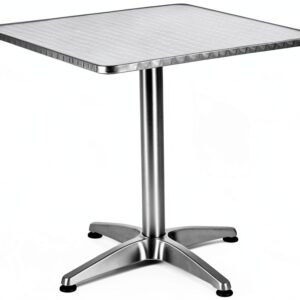 BTEXPERT 27.5" Square Patio Table Steel Aluminum Base Silver-0