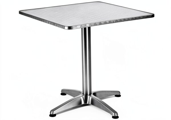 BTEXPERT 27.5" Square Patio Table Steel Aluminum Base Silver-0
