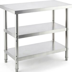VEVOR Outdoor Food Prep Table Stainless Steel Undershelves-0