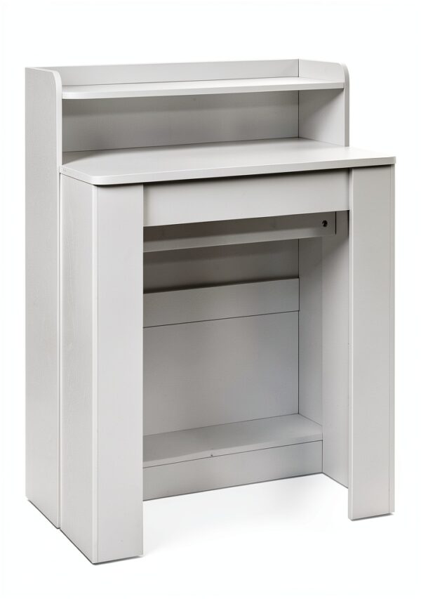Modern Expandable Dining Table White HKBOREVO SMT-CT008W with Storage-3
