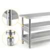 VEVOR Outdoor Food Prep Table Stainless Steel Undershelves-6
