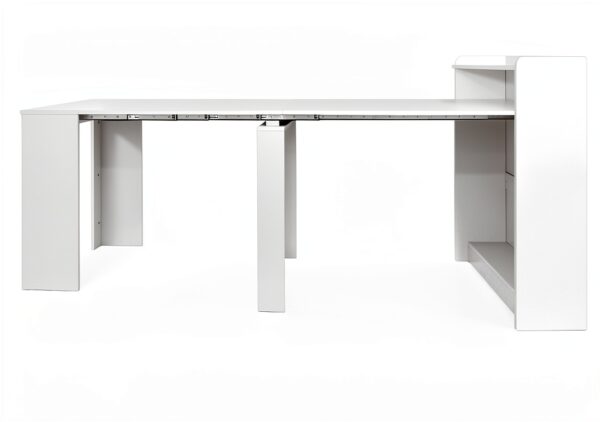 Modern Expandable Dining Table White HKBOREVO SMT-CT008W with Storage-7