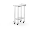 VEVOR Stainless Steel Prep Table, 24 x 15 x 35 Inch, 440lbs Load Capacity Heavy Duty Metal Worktable with Backsplash Adjustable Undershelf & 4 Casters, Commercial Workstation for Kitchen Restaurant-2