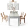 Modern Expandable Dining Table White HKBOREVO SMT-CT008W with Storage-2