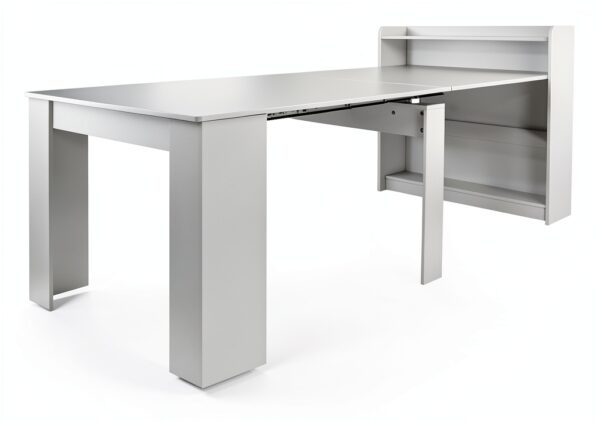 Modern Expandable Dining Table White HKBOREVO SMT-CT008W with Storage-1