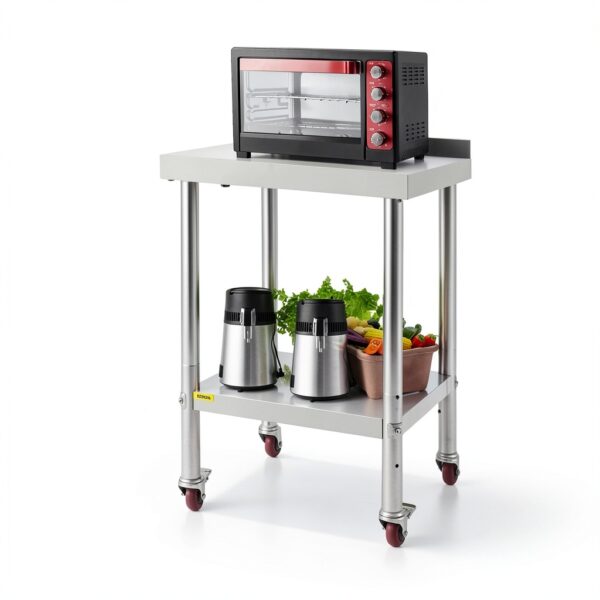 VEVOR Stainless Steel Prep Table 24x24 Inch Heavy Duty with Undershelf-1