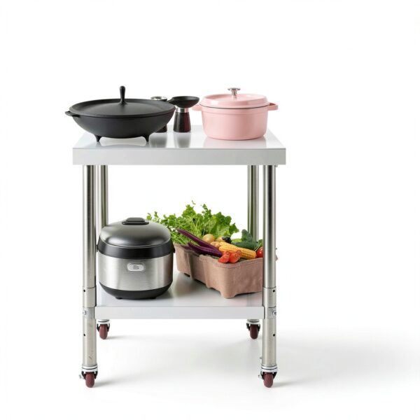 VEVOR Stainless Steel Prep Table 24x24 Inch Heavy Duty with Undershelf-3