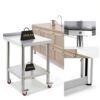 VEVOR Stainless Steel Prep Table 24x24 Inch Heavy Duty with Undershelf-4